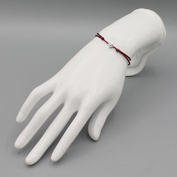 Jewelry heart burgundy silver string bracelet adjustable fashion delicate brand - Picture 4 of 7